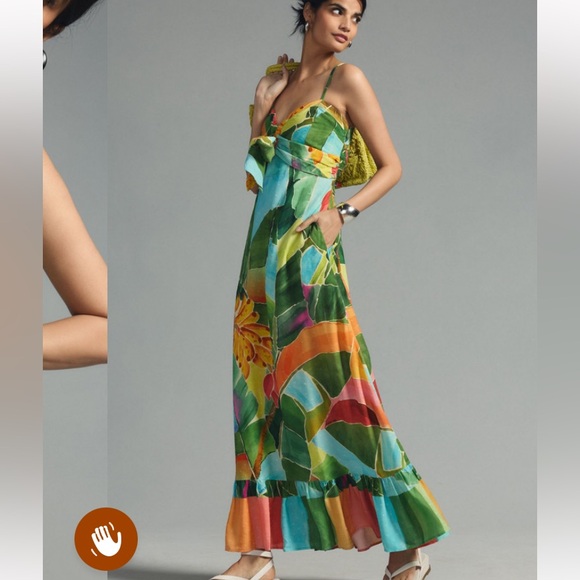 FARM Rio Dresses & Skirts - FARM Rio Multicolor Tropical Maxi Dress — Green, Blue, Orange, Pink
